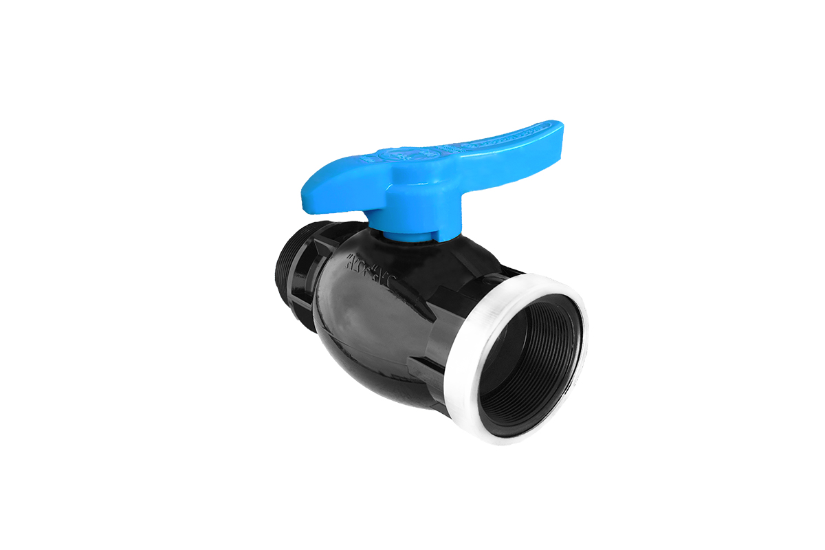 PP Compression Female-Male Connecting Plastic Ball Valve With Protected Original Chrome Ring , Best Valve